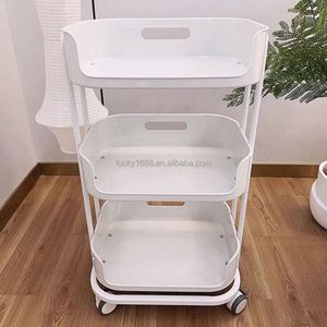Carrito de Almacenamiento Multifuncional Pequeño para Salón de Belleza, Nuevo Diseño, Ligero, de Plástico, Móvil, para Herramientas de Maquillaje, Centro de Belleza - Product Image 2