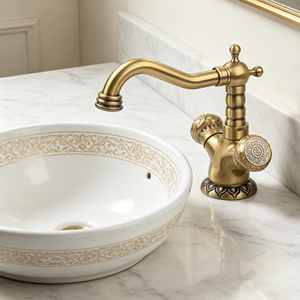 European Classic Solid Brass Bathroom Faucet <strong>Taps</strong> BANGQI Hot Cold Basin Mixer Water Faucet for Hotels and Washbasins - Product Image 1