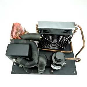 DC 12 V 24 V Kecil Sistem Pendingin Mini Cairan Chiller Fan Coil Unit untuk Susu Chiller