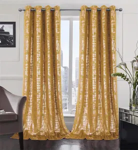 Bindi Custom Blackout Double Layer Drapes Living Room Long 108 Inch Foil Silver Velvet Curtain