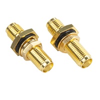 Adaptador SMA Hembra a SMA Hembra para Montaje en Panel, Conector Coaxial RF, Impermeable IP67, 50 Ohmios