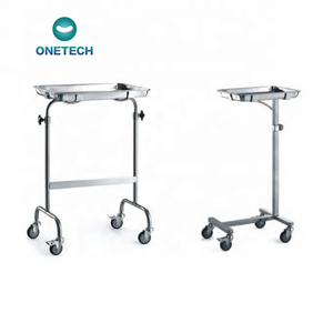 Direct usine bon prix hôpital Instrument pliable en acier inoxydable chirurgical Mayo Table chariot à levier unique Double bras - Product Image 1