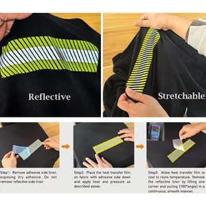 Ruban Réfléchissant Thermocollant Rouge Haute Visibilité pour Vêtements d'Extérieur – Film de Transfert Thermique Réfléchissant pour Vestes de Sécurité - Product Image 2