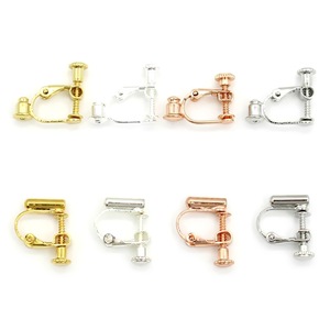 Clip-on Earrings U-shaped <b>Screw</b> Adjustable Gold Zinc Alloy DIY Fashion Jewelry for Non-Pierced Ears - Product Image 5