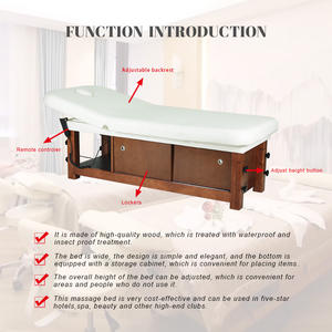 طاولة تدليك أيورفيدية يدوية حديثة من الخشب الصلب والجلد قابلة للطي مع إسفنج عالي الكثافة ومسند ظهر قابل للتعديل للسبا والفنادق - Product Image 5