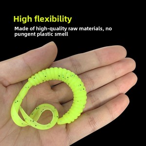Appât artificiel lumineux en PVC en gros, 9 cm, 14 cm, queue demi-scie, ver souple pour <span class=keywords><strong>carpe</strong></span>, eau douce, eau salée, pour la pêche au bar - Product Image 3