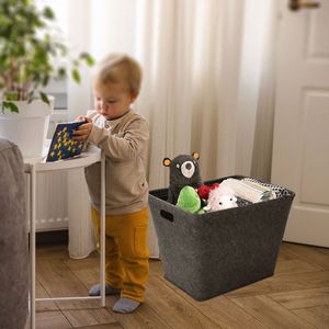 Oem màu sắc dễ thương chọn thêm logo BSCI trẻ em cổ điển cảm thấy có thể gập lại lưu trữ giỏ cho tổ chức - Product Image 4