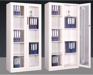 Meubles de bureau en métal imperméables au design moderne, armoires de classement en acier avec bordure de 12 mm, nouveau design, porte en verre pliable pour l'école - Product Image 5