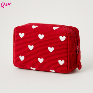 Impression personnalisable velours côtelé velours maquillage cosmétique toilette soins de la peau organisateur fermeture éclair beauté cadeau sac nécessaire avec Logo - Product Image 3