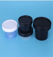 Ensemble de pots en plastique PP noir mat de 50 ml/100 ml/200 ml avec couvercle à vis, logo personnalisé, emballage cosmétique, crème glacée, soin de la peau, nettoyant pour le visage