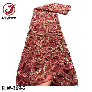 Romantik pullu çiçek nakış Net dantel kumaş afrika gelin fransız dantel kumaş - Product Image 1