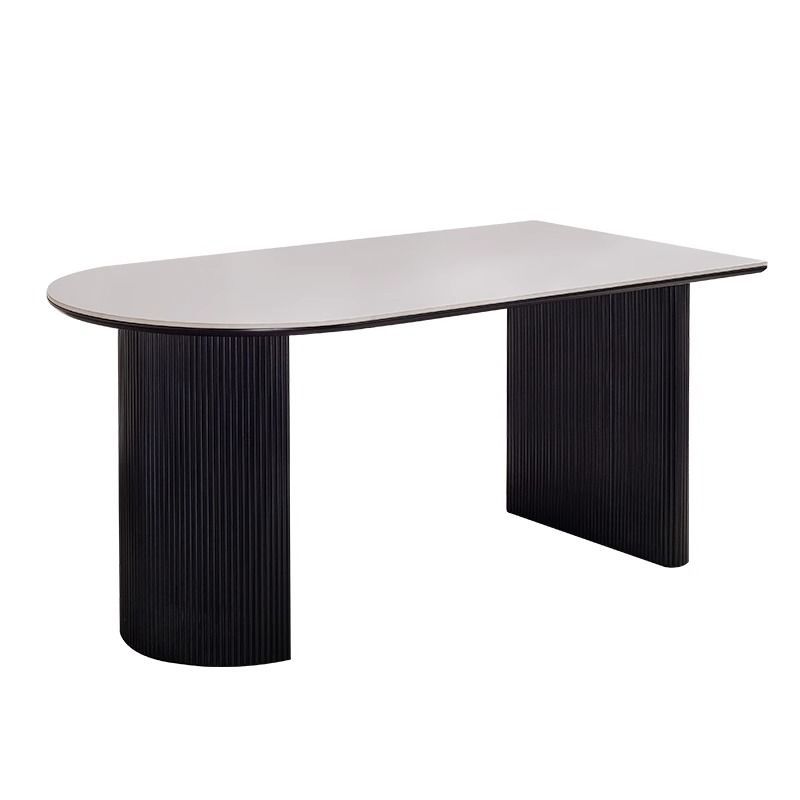 [Blanco Puro] Mesa de Comedor con Encimera de Isla de 120*70 cm, Lámina de Piedra