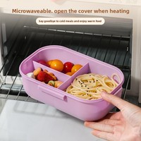 Boîte à lunch mignonne de dessin animé pour étudiants, en acier inoxydable 304, double compartiment, boîte bento portable, hermétique, compatible micro-ondes