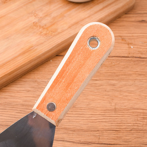 Juego de espátulas con mango de madera y acero inoxidable, 2 piezas, para asar, freír, teppanyaki, pizza, Jianbing, utensilios de cocina - Product Image 4