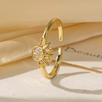 Meistverkauftes Kupfer Sonne-Mond Paar-Set Vergoldetes Zirkon-Armband Verstellbarer Ring Trendiges Sein/Dein Hochzeits-Verlobungsgeschenk