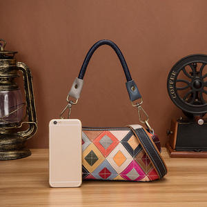 Women Cowhide <b>Small</b> <b>Handbag</b> Fashion Casual Stitching Crossbody Shoulder Bag Genuine <b>Leather</b> - Product Image 2