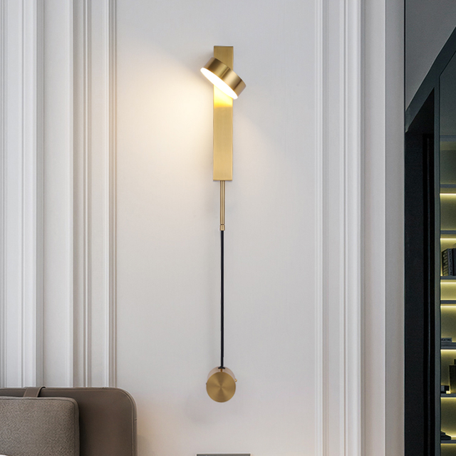 Nordic Modern Light Luxury Decorative Living Room Bedroom Creative Switch Sconce Simple Personality LED Wall Lamp