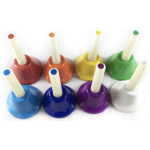 Juego de campanillas de mano de 8 notas para niños, <span class=keywords><strong>campanas</strong></span> de metal diatónicas coloridas, juguete musical de percusión - Product Image 3