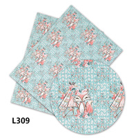 136 cm * 30 cm Professionnel personnalisé Renard et fleurs simili cuir PU pour sacs