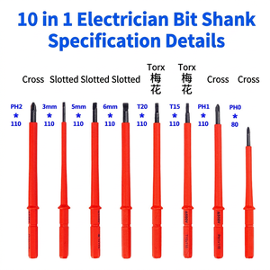 Insulated <b>Screwdriver</b> Set 10 Pcs Phillips Bit Anti-Slip Handle Matte Finish For Home Electrical Repair - Product Image 4