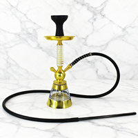 Chichas en aluminium et acrylique, chicha de petite taille, ensemble de chicha portable pour bar, salon, fête, voyage et rangement facile