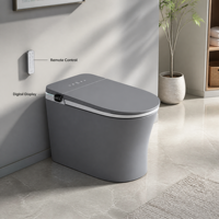 Toilette intelligente numérique avec réservoir encastré, nettoyage automatique, siège chauffant, séchage à l'air, télécommande, drainage en S-trap
