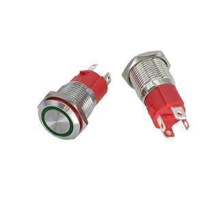 10A nút nhấn kim loại điện tử cao hiện tại 16mm IP65 chống nước LED tự khóa tự đặt lại chỉ báo nguồn Vòng 1NO - Product Image 5