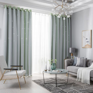 جديد بيع بالجملة أزياء وميض ستار توهج أنيق أسود من الكورتينيات الستار والستائر الحديثة الفاخرة مجرد ستارة التعتيم - Product Image 5