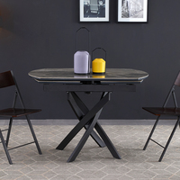 De luxe en céramique marbre table à manger extensible ensemble avec chaise
