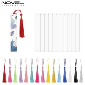 Marque-pages en métal personnalisés promotionnels, vierges, imprimables sur un seul côté, avec des glands colorés, en aluminium pour sublimation, porte-pages - Product Image 1