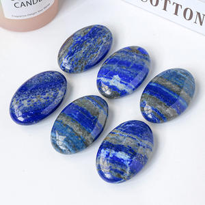 Pierres de paume en lapis-lazuli sculptées vintage en gros, artisanat en cristal naturel pour le Feng Shui, le bouddhisme, la pierre précieuse porte-bonheur - Product Image 3