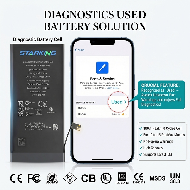 Professional Diagnostic Battery for 12/13/13mini/14/15 Pro Max-100% Health No Warning Fast Shipping OEM Factory Stock