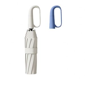 Parapluie pliant entièrement automatique 8K de 23 pouces, grande taille, anti-UV, en pongee, personnalisé, solide, cadeau d'affaires, compact, avec armature métallique et poignée en plastique - Product Image 1