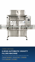 Machine de remplissage automatique à 6 têtes, remplisseur par gravité à flux libre pour jus, lait, eau, shampoing, détergent en bouteille