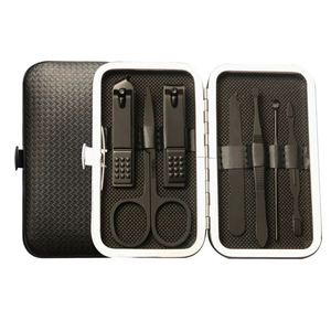 Cadeaux IStapromo, logo personnalisé, ensemble de coupe-ongles en acier inoxydable noir 7 en 1, kit de pédicure, étui de voyage, ensemble de manucure - Product Image 2