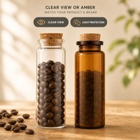 Vente en gros de tubes de stockage en verre à fond plat de différentes tailles, avec logo personnalisé, pour le stockage en cuisine