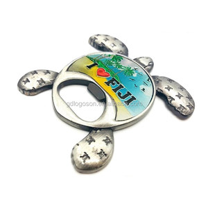 품질 코스타리카 기념품 사용자 정의 실버 금속 거북이와 바다 거북 냉장고 자석 병따개 자석 - Product Image 2