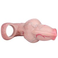 Manchon d'extension pénienne en silicone en gros, manchon d'amélioration masculine souple et élastique pour l'entraînement de la épaisseur et de l'endurance
