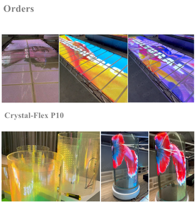 Transparente P6 P8 P10 LED Film <span class=keywords><strong>Screen</strong></span> Super Fino Flexível Adesivo Video Wall Display para Retail Store Elevador LED Gabinete - Product Image 3