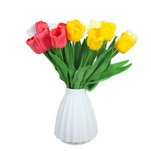 Bouquet de fleurs simulées de tulipes de Lily Valley de mariage de Noël fait à <span class=keywords><strong>la</strong></span> main pour l'obtention <span class=keywords><strong>du</strong></span> diplôme fête des pères de Pâques-effet de verre - Product Image 2