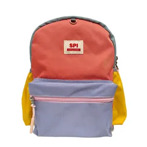 New Arrivals Customized Style Colorful Nylon Portable Backpacks Kids School Bags For Kindergarten Girls