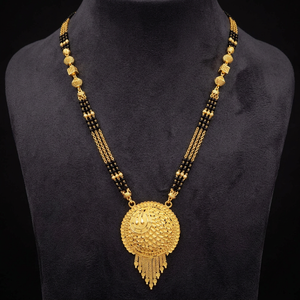 Wholesale 24K Micron Gold Filled Long Pendant Mangalsutra Traditional Mangalsutra Design Indian Wedding Micron Gold Mangalsutra - Product Image 2