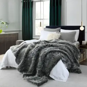 Оптовая продажа, зимнее одеяло из 100% полиэстера, ультра мягкое теплое пушистое плюшевое Роскошное Одеяло из искусственного меха