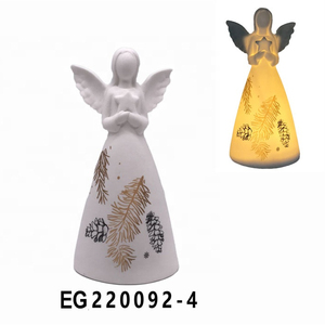Porcelana branca cerâmica anjo estatueta Natal xmas ornamentos - Product Image 1