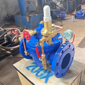 Lanhui วาล์วควบคุมเหล็กหล่อ DN40-DN600วาล์วควบคุมไฮดรอลิกแบบแมนนวล200X วาล์วลดแรงดันที่ดำเนินการโดยนักบินปรับได้ PN16น้ำ - Product Image 6