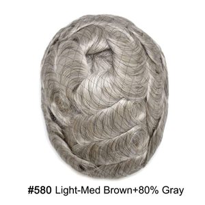 Toupet pour hommes 100% système de remplacement de cheveux humains réels <span class=keywords><strong>français</strong></span> dentelle avant hommes toupet système de cheveux noeud de blanchiment délié naturel - Product Image 6