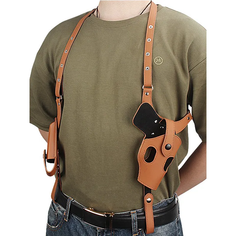 360 kaki rotasi grosir ikat perut khusus Universal di dalam bahu taktis klip tersembunyi dompet sarung pistol kulit