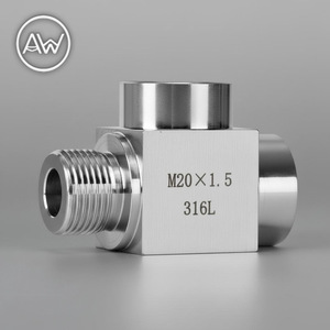 Conector en T de Acero Inoxidable M201.5 316L, Sección Cuadrada, Conexión de Alta Presión - Product Image 1