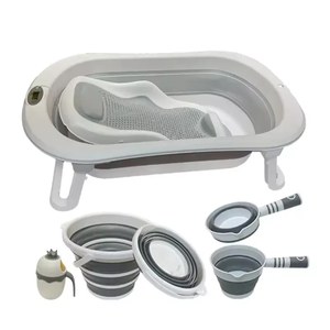 Ensemble de bain pour bébé de qualité supérieure avec thermomètre et siège de bain intégrés pour nourrissons et enfants Facile à nettoyer Durable - Product Image 2