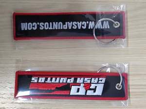 Custom <b>Letters</b> Embroidery Key Chain Pendant Woven Red Embroidery Keychain - Product Image 6